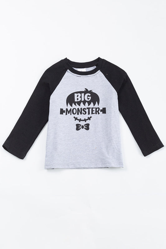 Grey "little monster" boy top