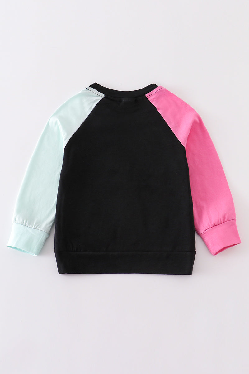 Pink color block "Be Kind" girl top