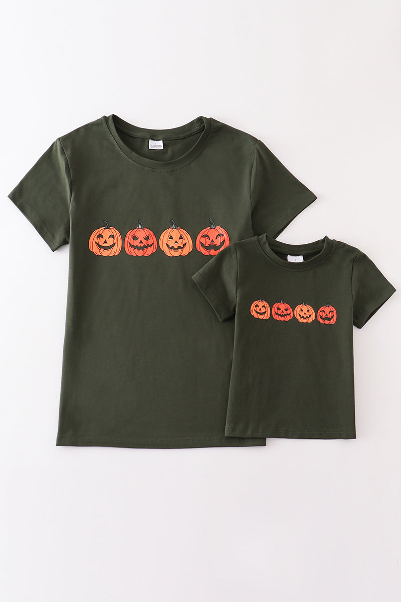 Forest halloween pumpkin top mommy & me