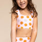 Orange floral print 2pc girl swimsuit (size run small, go up 2-3 sizes)