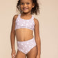 Moon print 2pc girl swimsuit (size run small, go up 1-2 sizes)